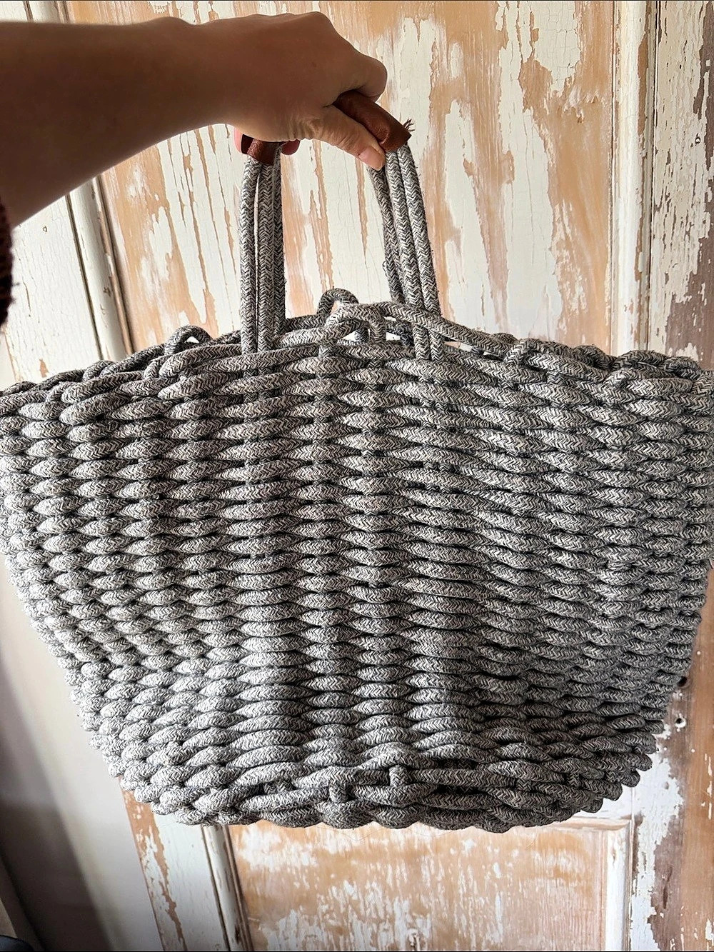 Gray Woven Tote
